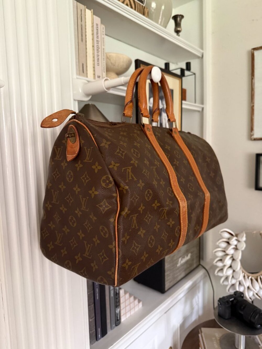 LOUIS VUITTON Keepall 45 Monogram Travel Satchel Duffel Bag Vintage - Picture 5 of 13